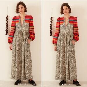 NWT NEW Alix of Bohemia Winifred Orange Bloom Maxi Dress XS